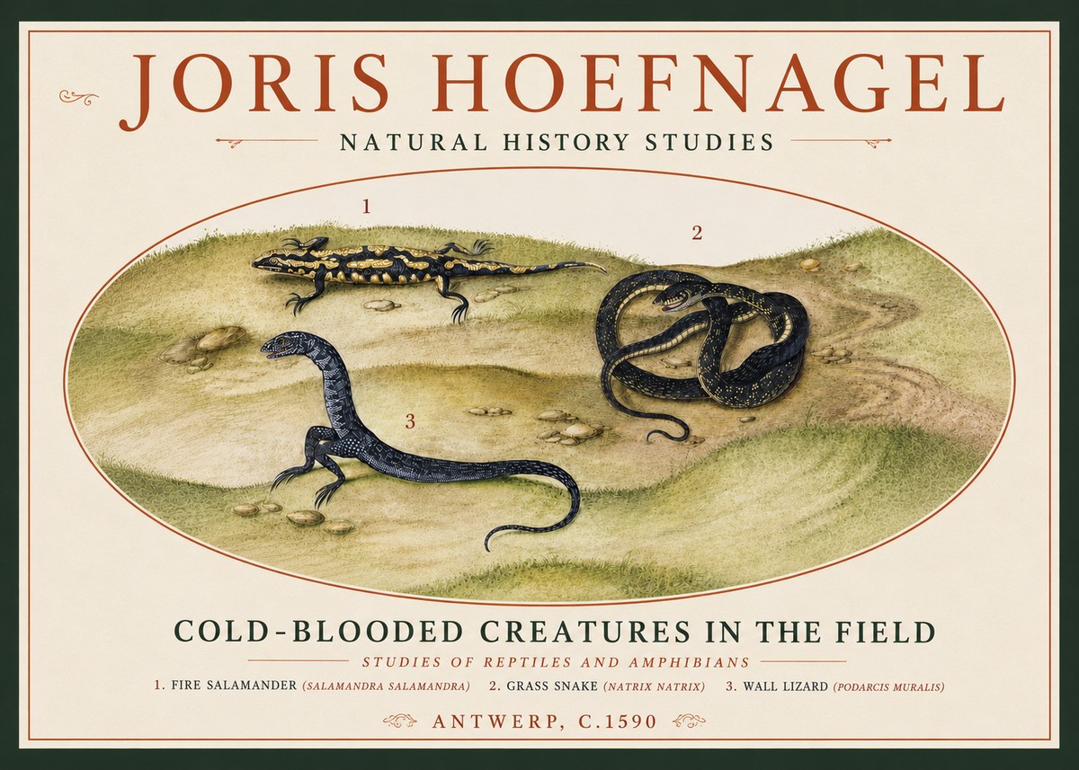 Joris Hoefnagel Cold-blooded Creatures in the Field No4 - Plakat