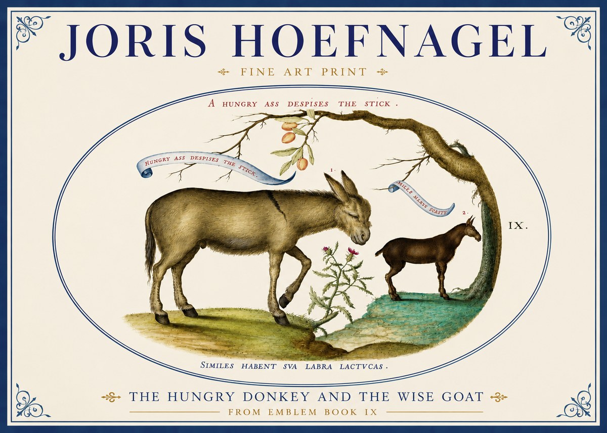 Joris Hoefnagel The Hungry Donkey and the Wise Goat No4 - Plakat