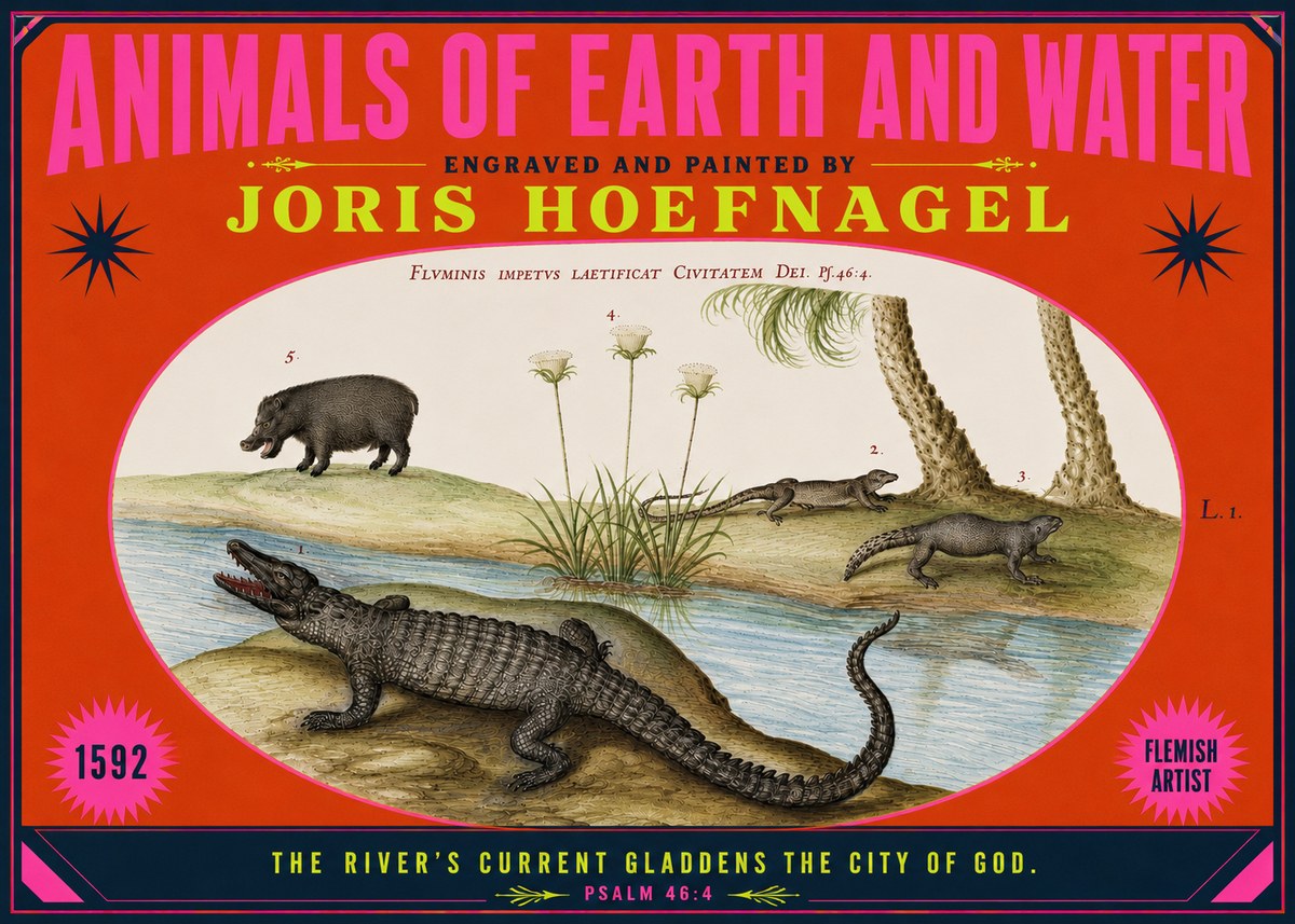 Joris Hoefnagel Animals of Earth and Water No4 - Plakat