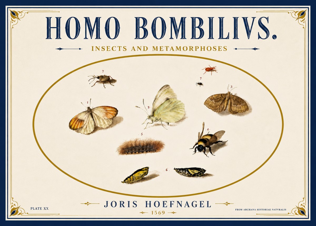 Joris Hoefnagel Homo Bombilivs. Insecta Et Metamorphoses No6 - Plakat