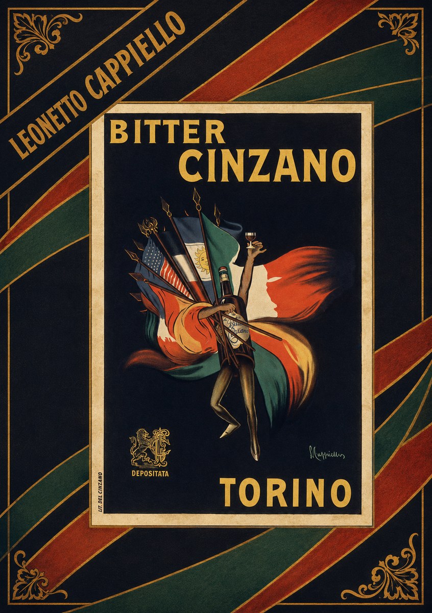 Leonetto Cappiello Bitter Cinzano Torino No3 - Plakat