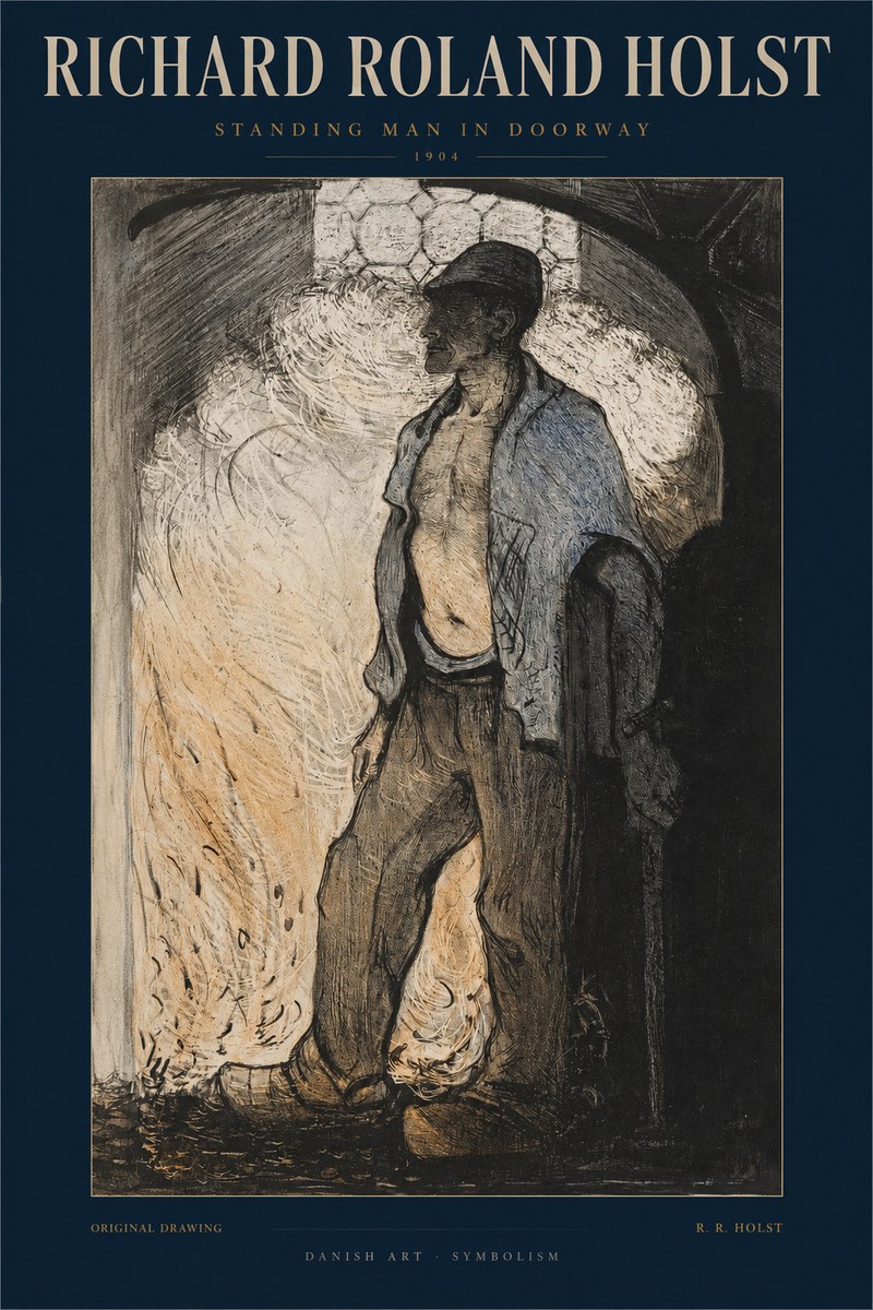 Richard Roland Holst Standing Man in Doorway No2 - Plakat