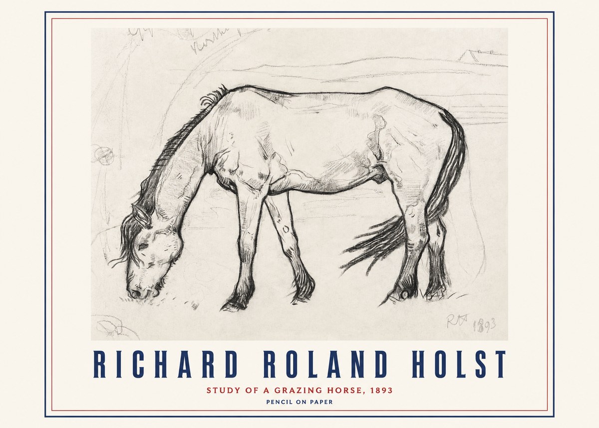Richard Roland Holst Study of a Grazing Horse No3 - Plakat
