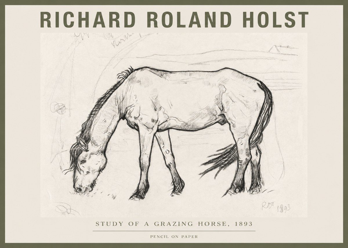 Richard Roland Holst Study of a Grazing Horse No4 - Plakat