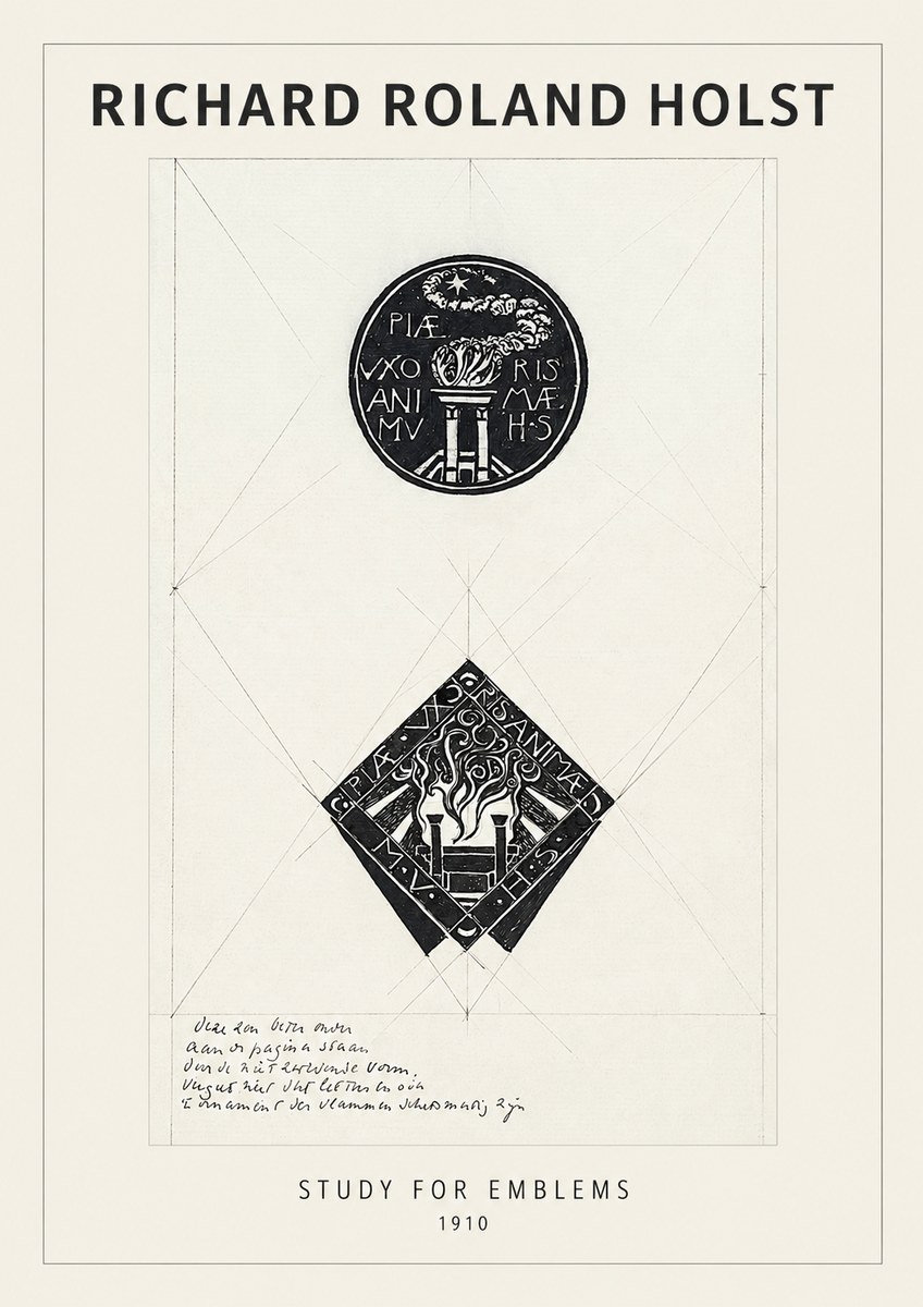 Richard Roland Holst Study for Emblems No1 - Plakat