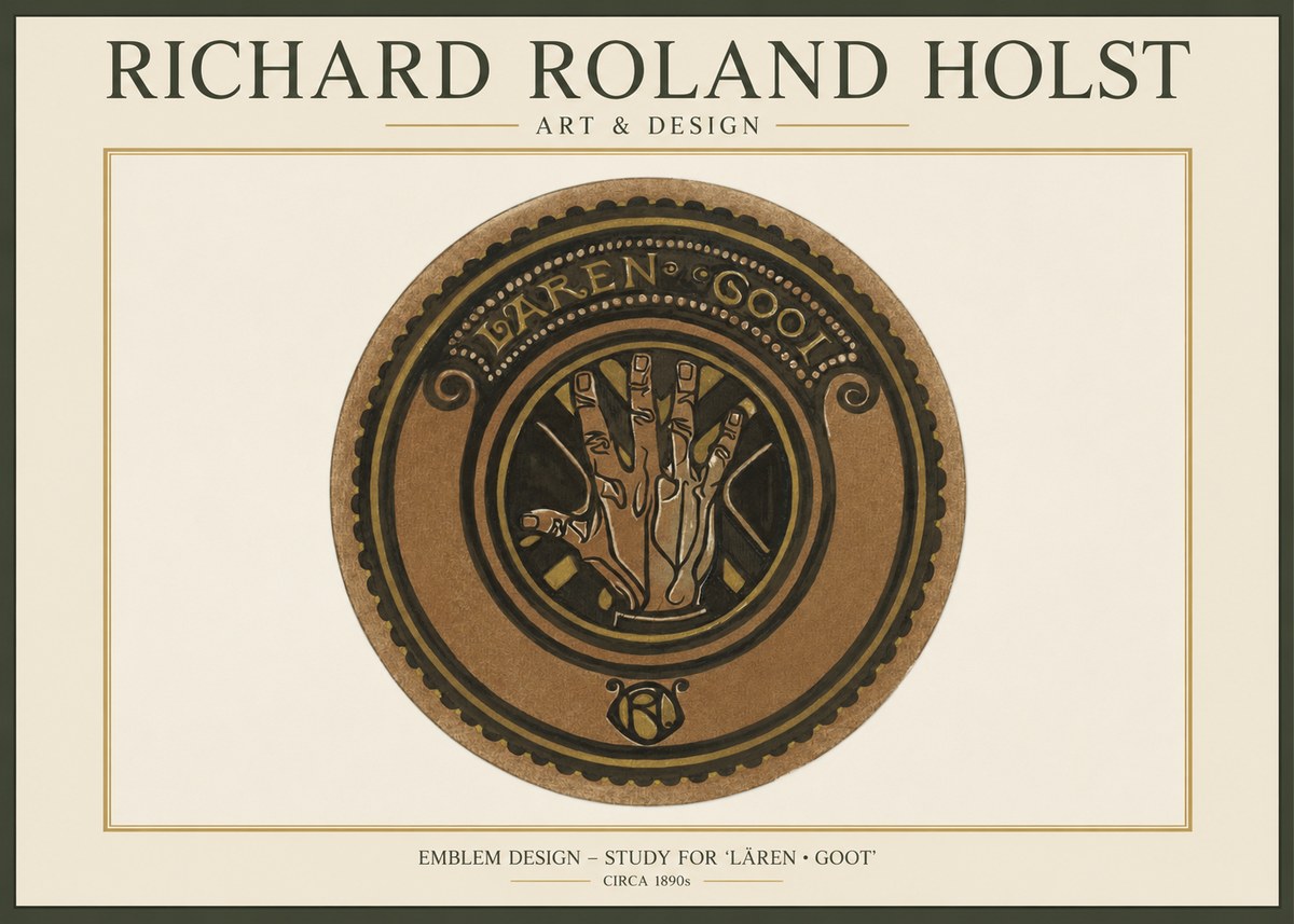 Richard Roland Holst Emblem Design – Study for 'Lären • Goot' No1 - Plakat
