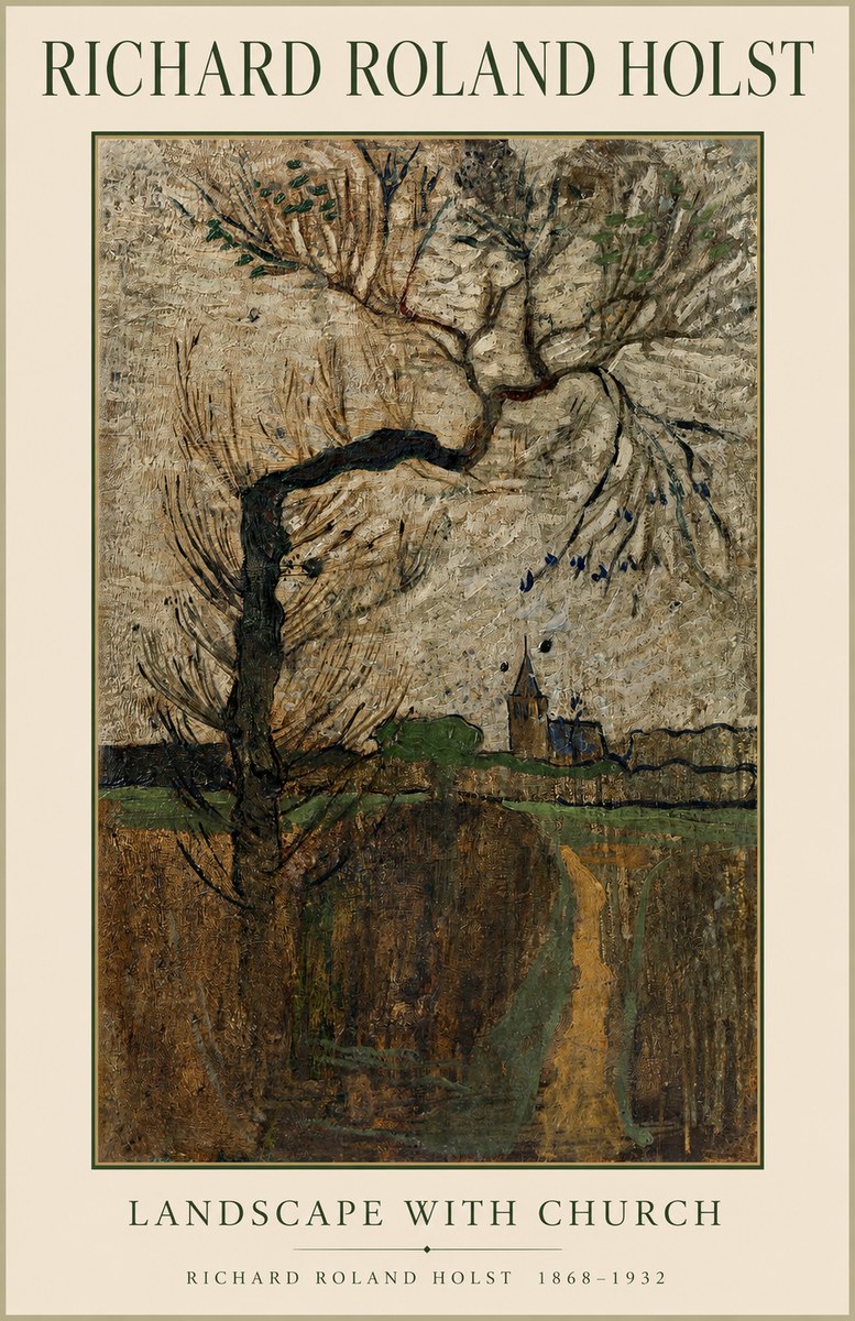 Richard Roland Holst Landscape with Church No1 - Plakat