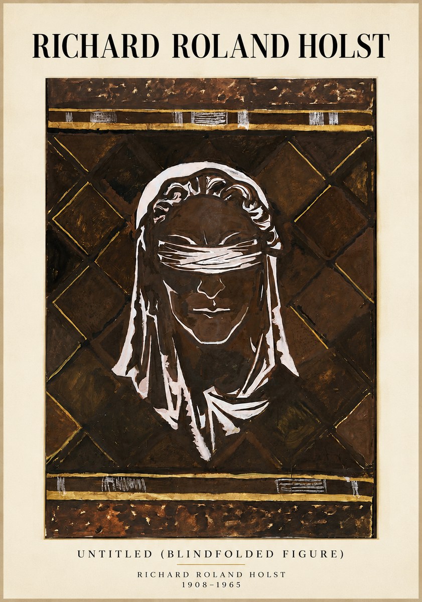 Richard Roland Holst Untitled (Blindfolded Figure) No4 - Plakat