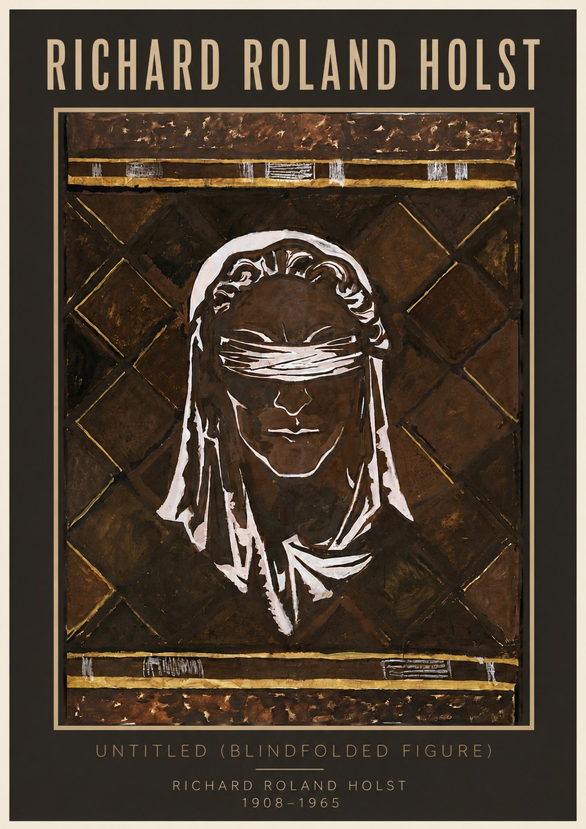 Richard Roland Holst Untitled (Blindfolded Figure) No5 - Plakat