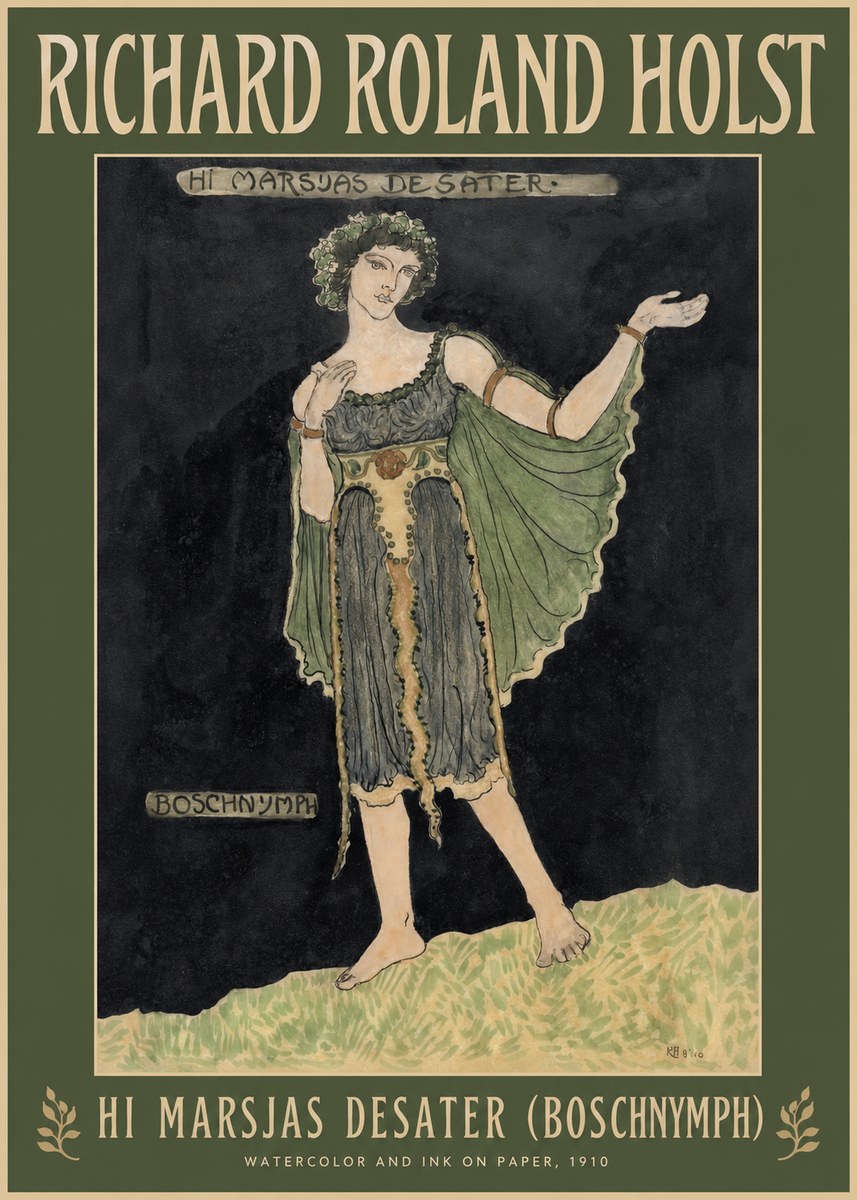Richard Roland Holst Hi Marsjas Desater (Boschnymph) No2 - Plakat