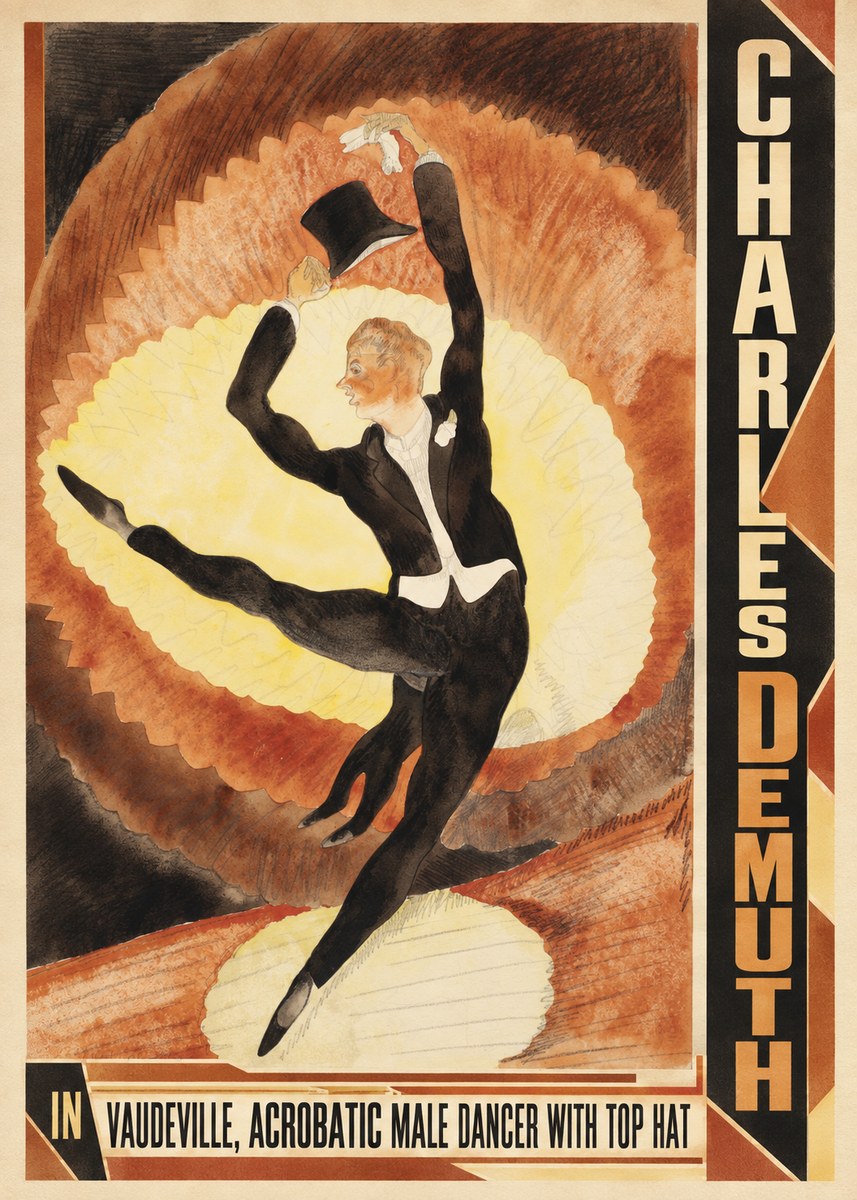 Charles Demuth In Vaudeville, Acrobatic Male Dancer with Top Hat No3 - Plakat