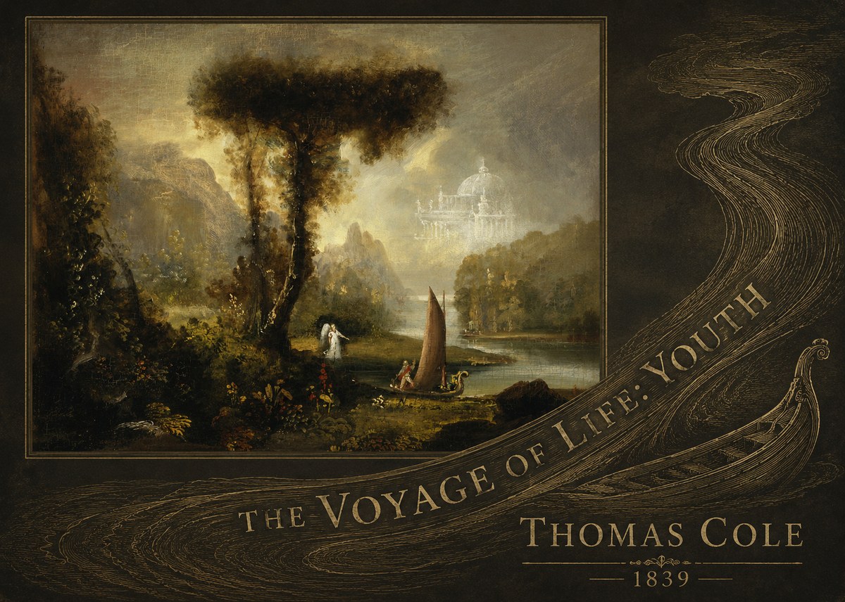 Thomas Cole The Voyage of Life: Youth II No5 - Plakat