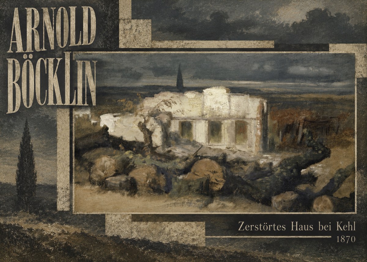 Arnold Böcklin Zerstörtes Haus Bei Kehl No5 - Plakat