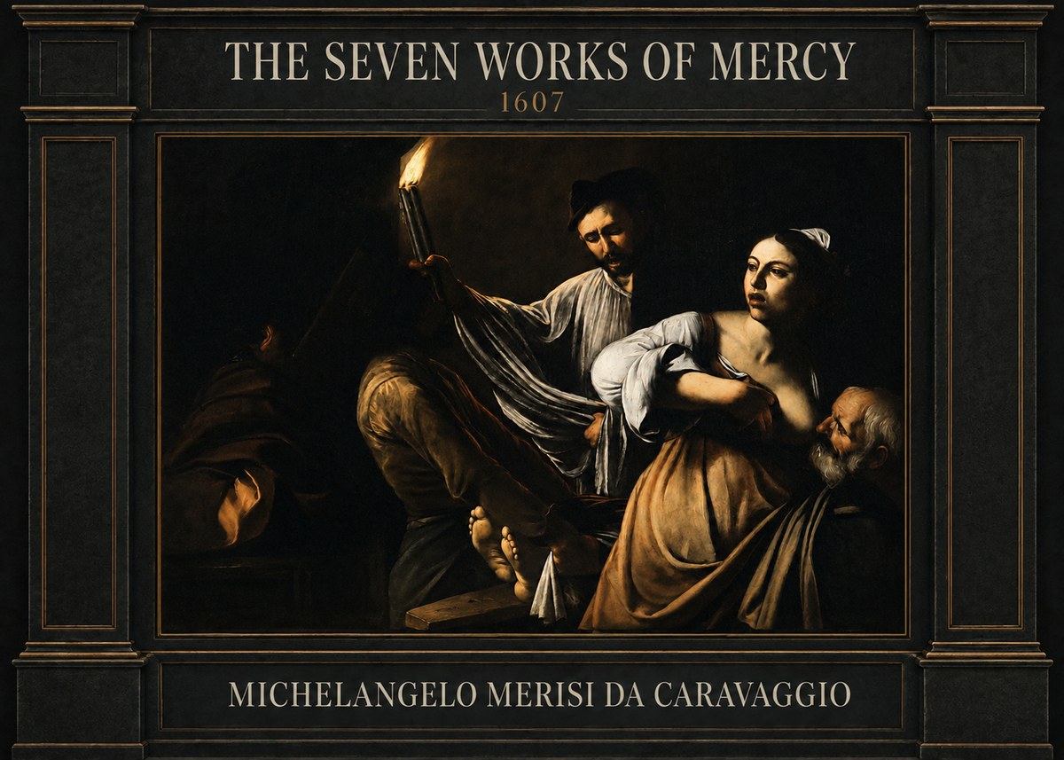 Michelangelo Merisi da Caravaggio The Seven Works of Mercy III No4 - Plakat