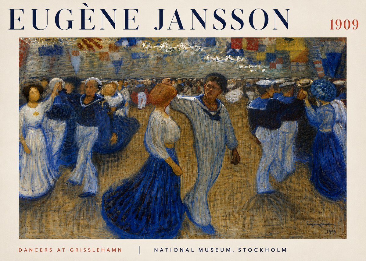 Eugène Jansson Dancers at Grisslehamn No6 - Plakat