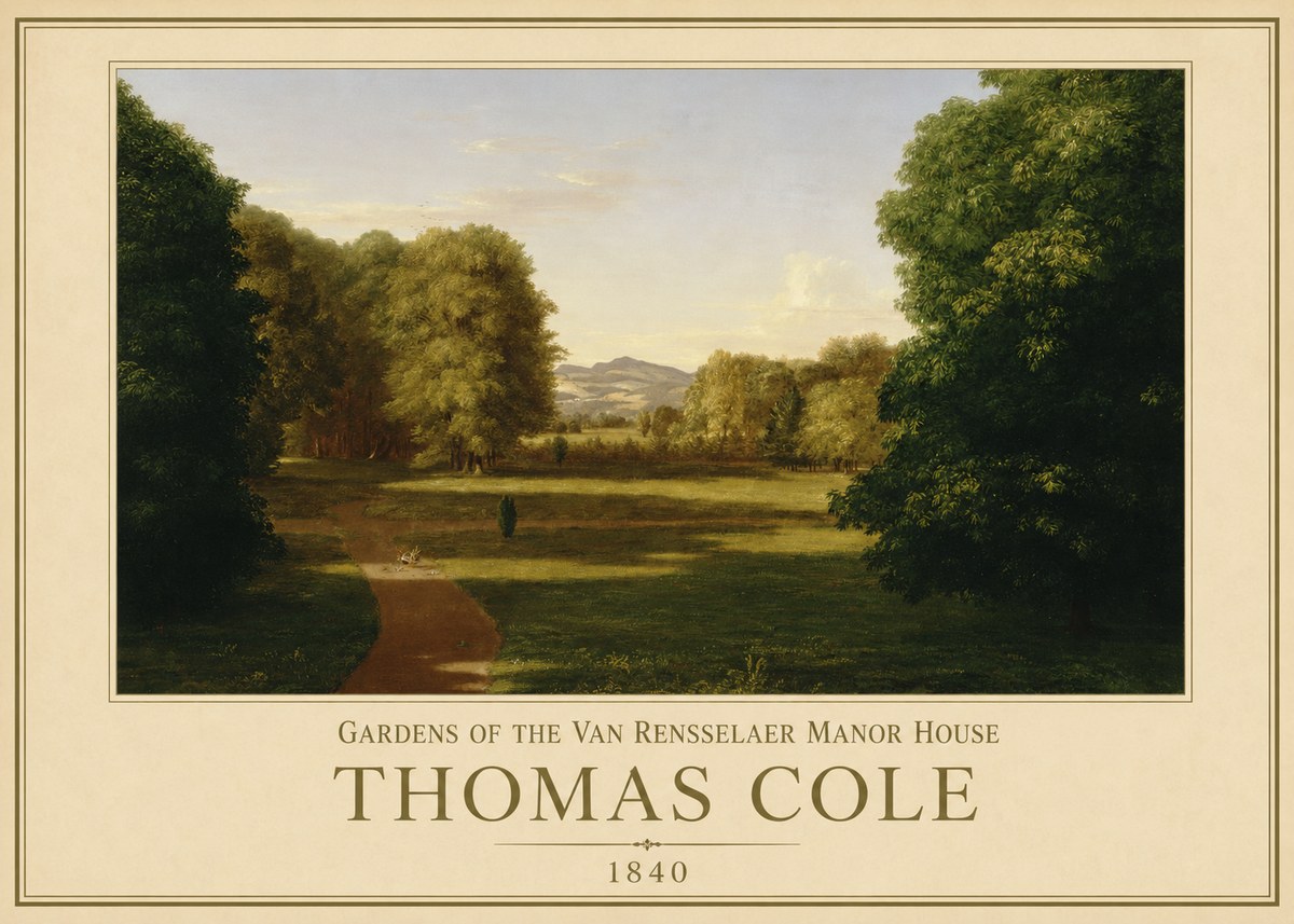 Thomas Cole Gardens of the Van Rensselaer Manor House No1 - Plakat