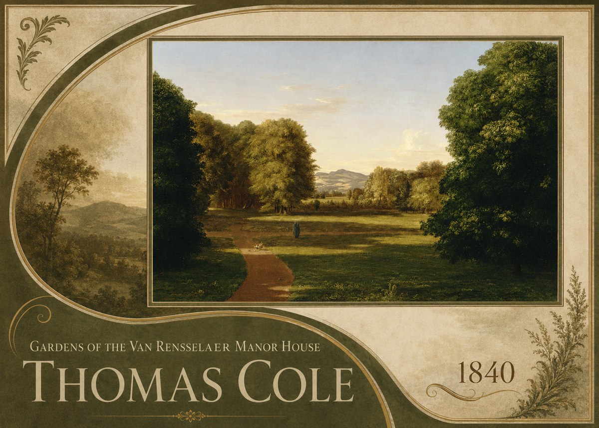 Thomas Cole Gardens of the Van Rensselaer Manor House No3 - Plakat