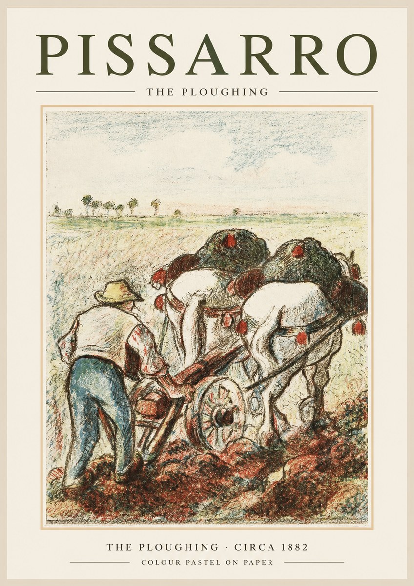 Pissarro The Ploughing No1 - Plakat