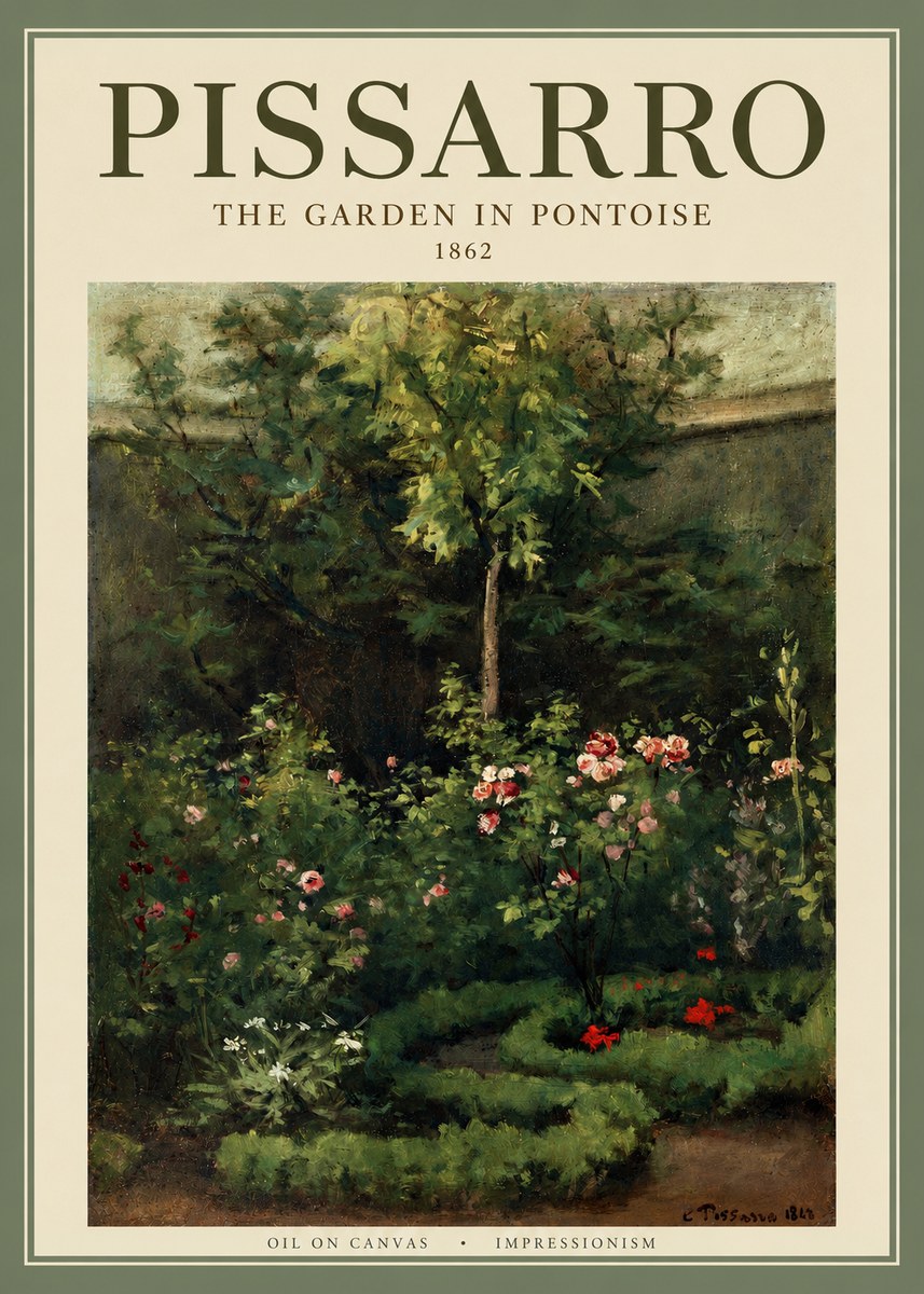 Pissarro The Garden in Pontoise No2 - Plakat