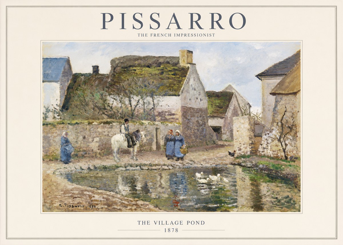 Pissarro The Village Pond No1 - Plakat