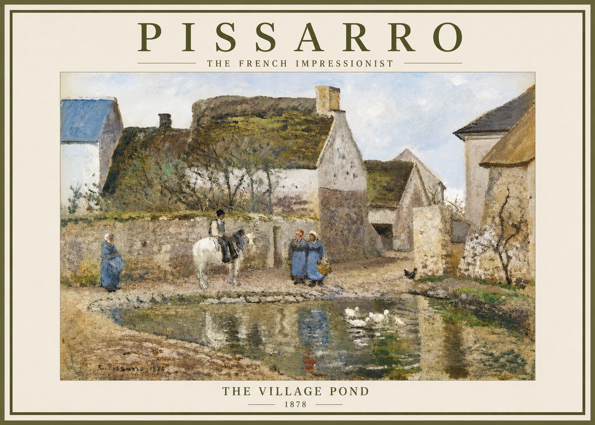Pissarro The Village Pond No3 - Plakat