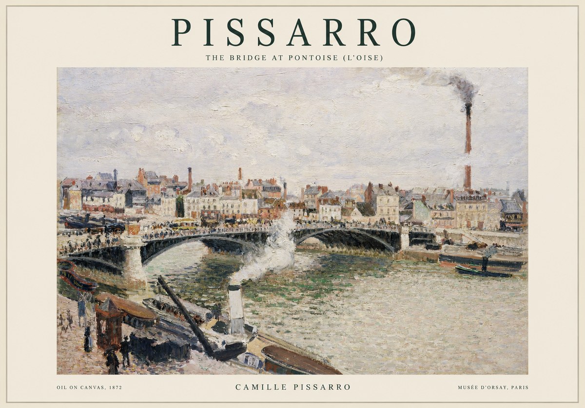 Pissarro The Bridge at Pontoise (L'oise) No1 - Plakat