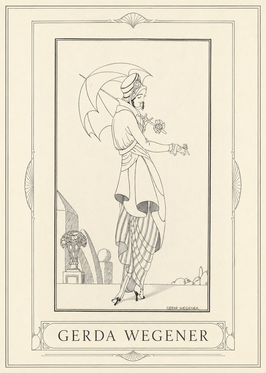 Gerda Wegener Elegant Figure with Parasol No1 - Plakat