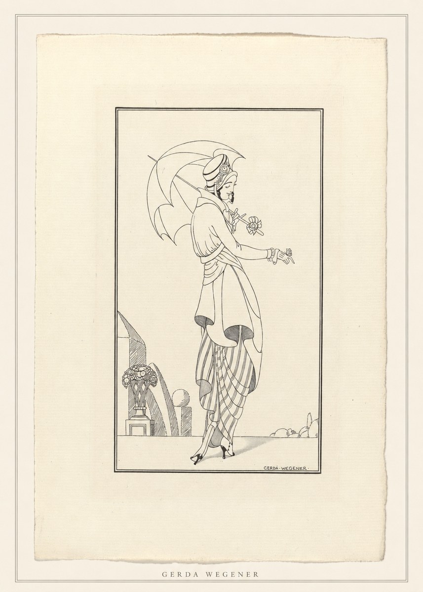 Gerda Wegener Elegant Figure with Parasol No4 - Plakat