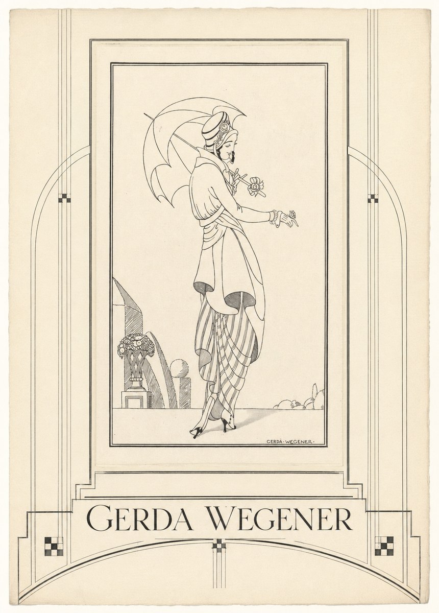 Gerda Wegener Elegant Figure with Parasol No6 - Plakat