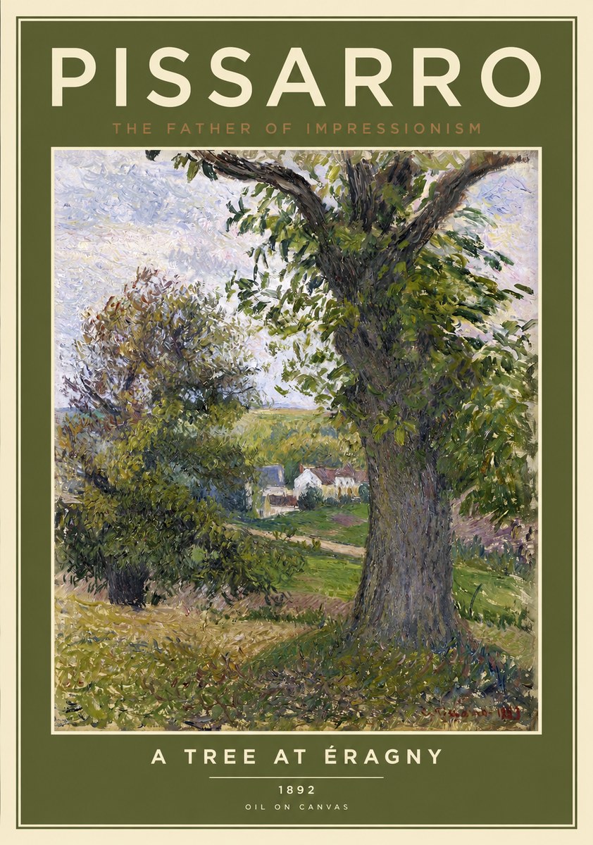 Pissarro The Oak at Éragny No2 - Plakat