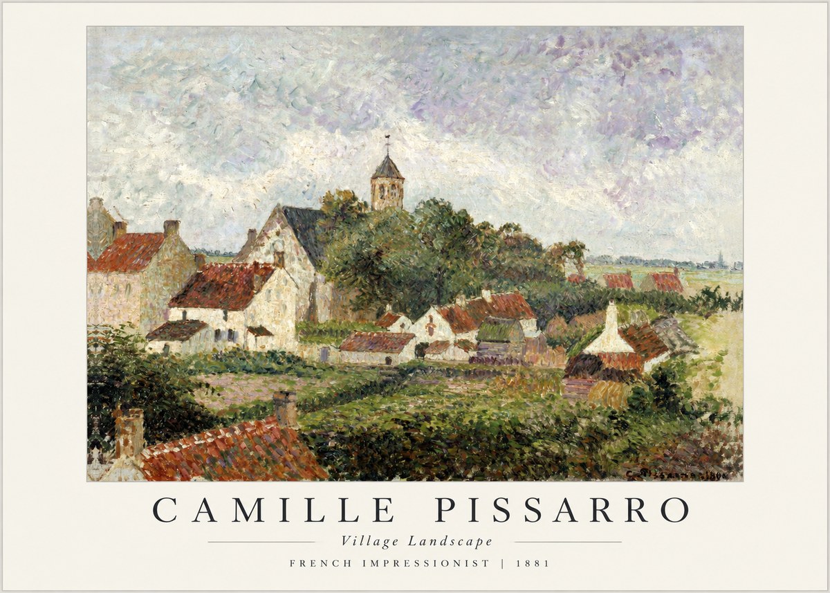 Pissarro French Village Landscape No2 - Plakat