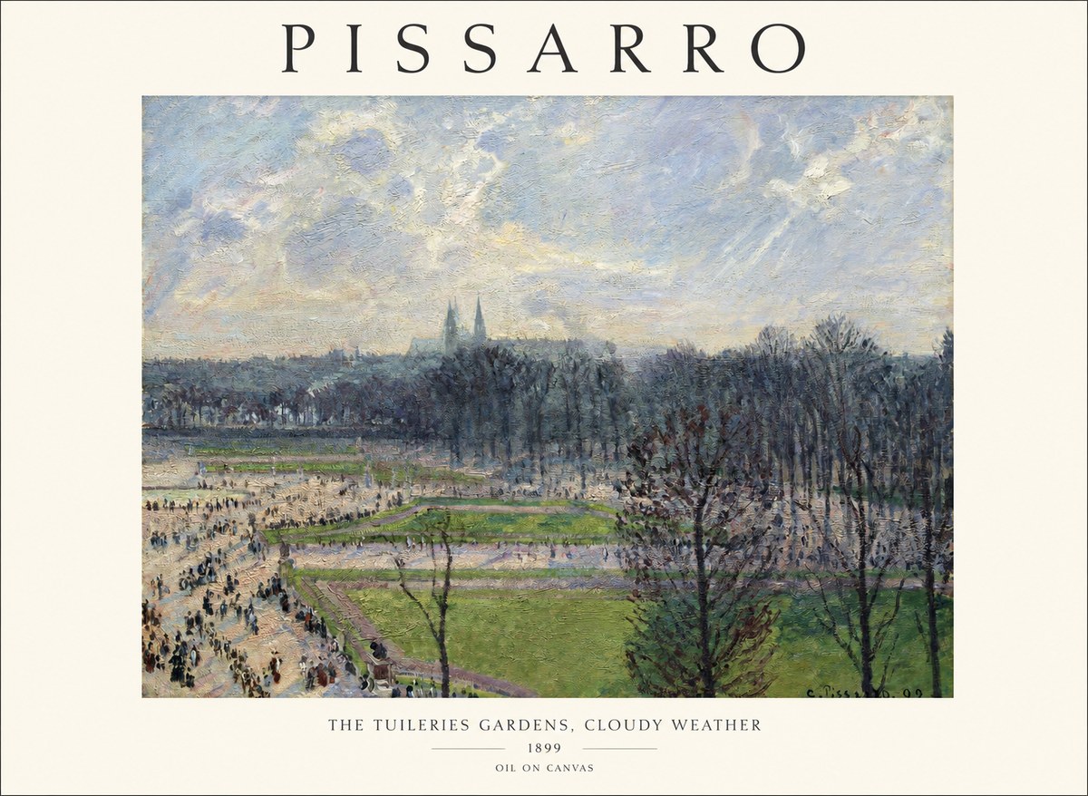 Pissarro The Tuileries Gardens, Cloudy Weather No1 - Plakat