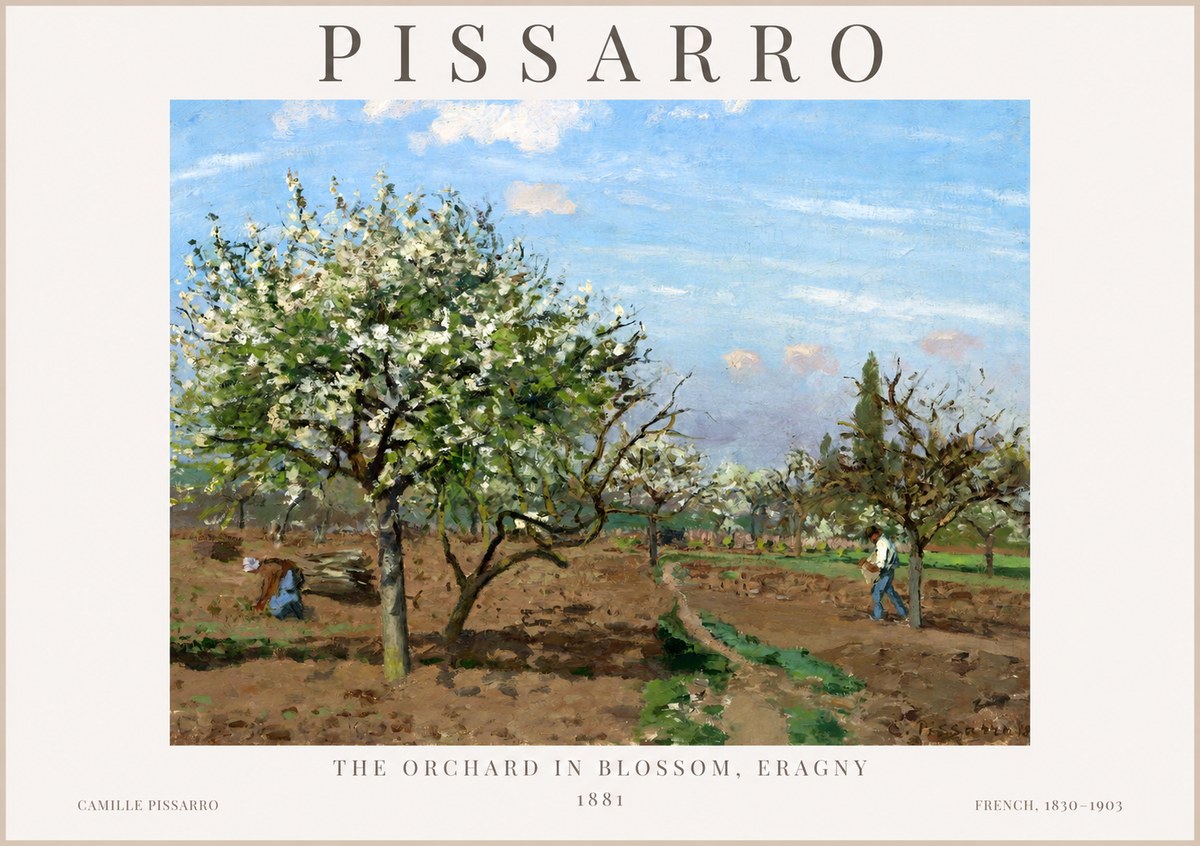 Pissarro The Orchard in Blossom, Eragny No1 - Plakat