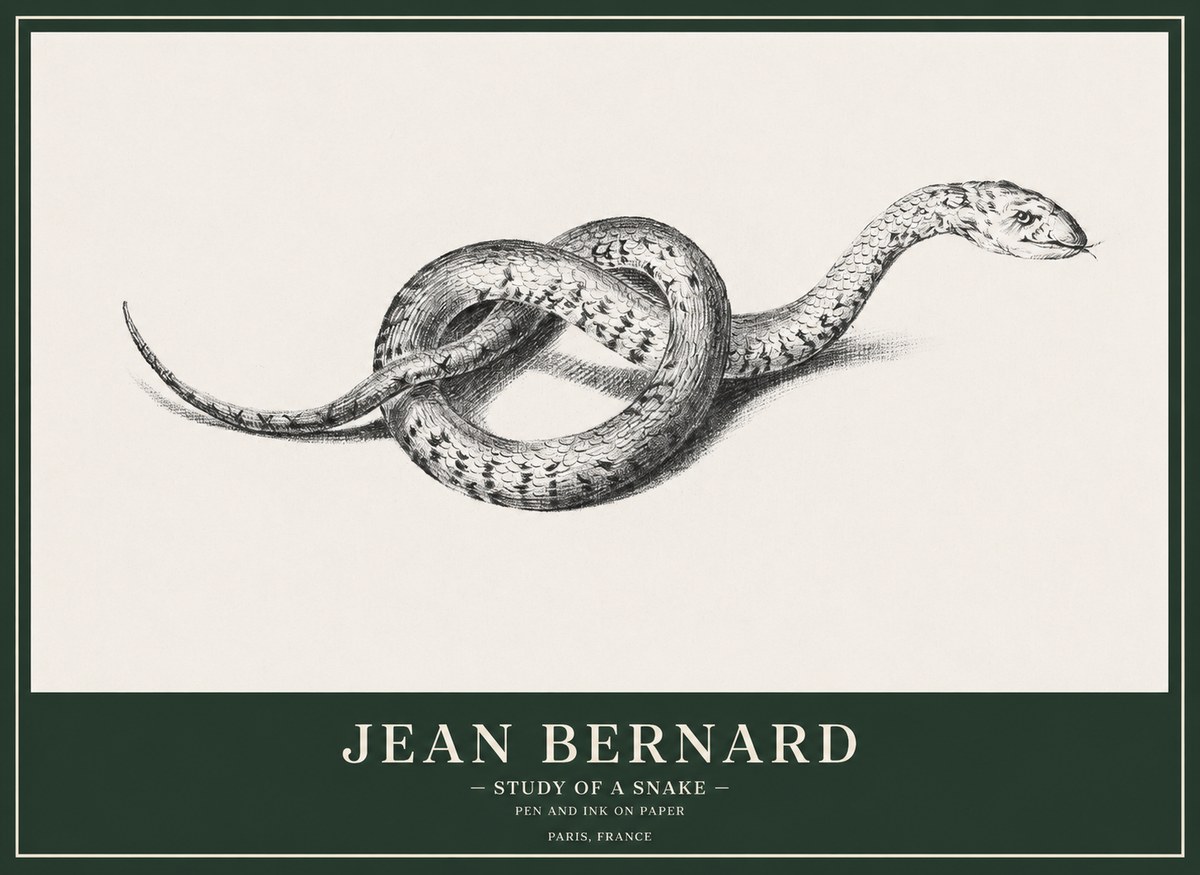 Jean Bernard Study of a Snake No1 - Plakat
