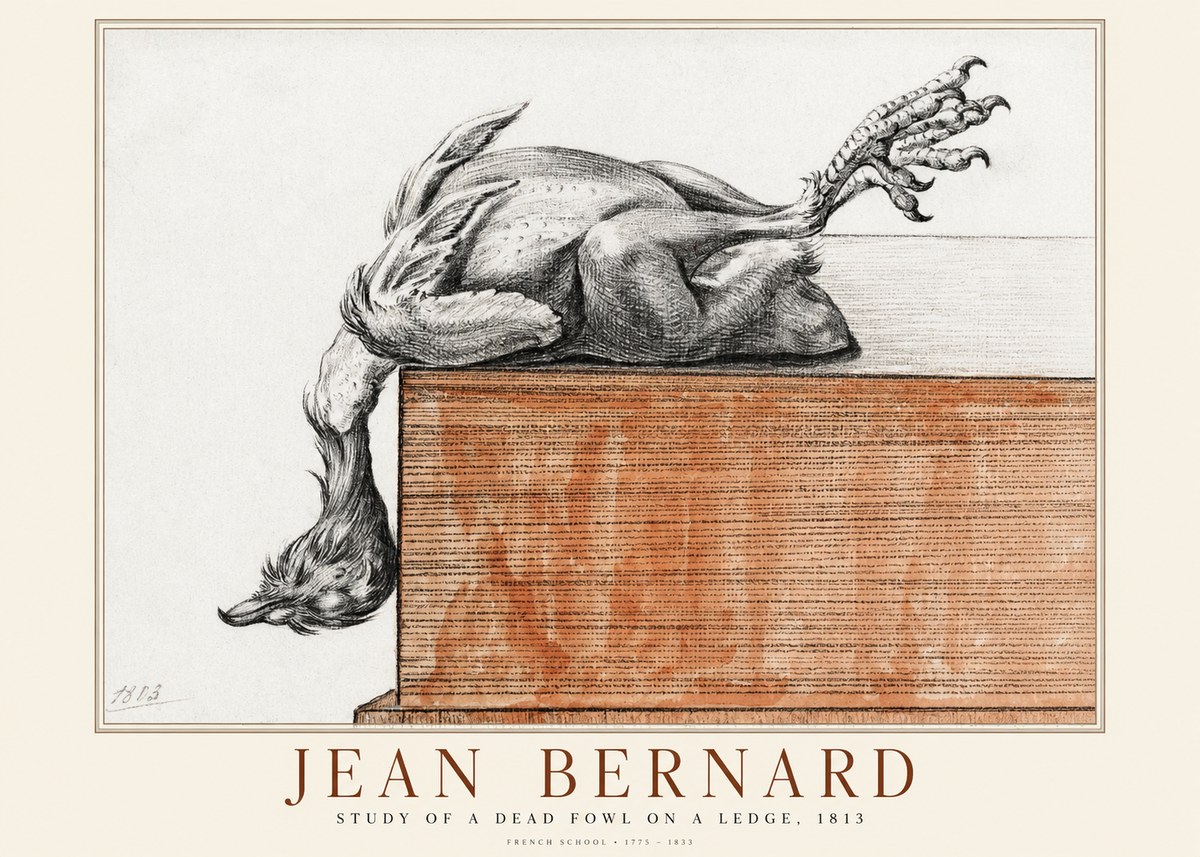 Jean Bernard Study of a Dead Fowl on a Ledge, 1813 No1 - Plakat