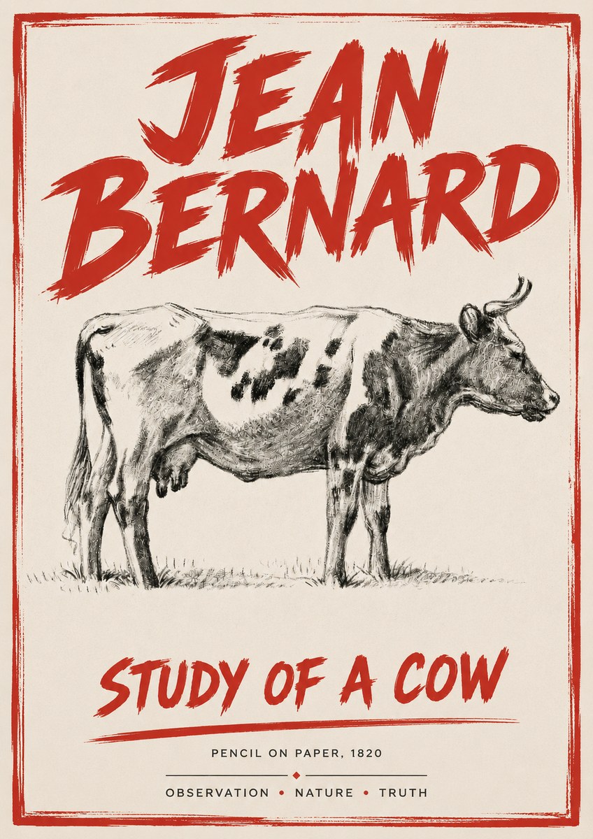 Jean Bernard Study of a Cow XX No4 - Plakat