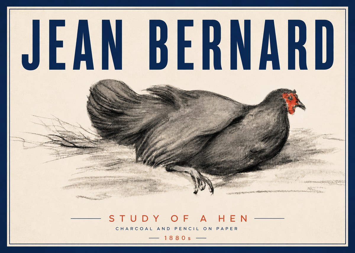 Jean Bernard Study of a Hen No5 - Plakat