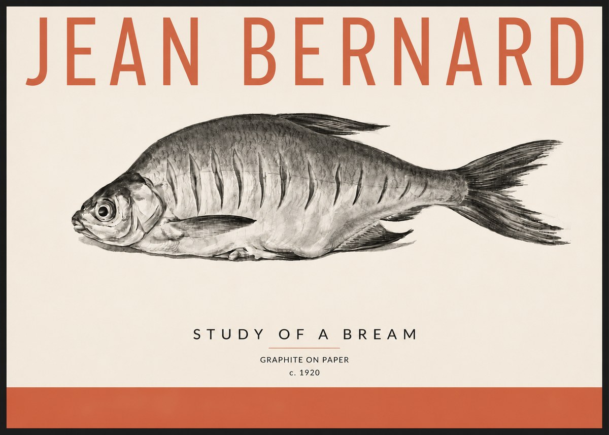 Jean Bernard Study of a Bream No4 - Plakat