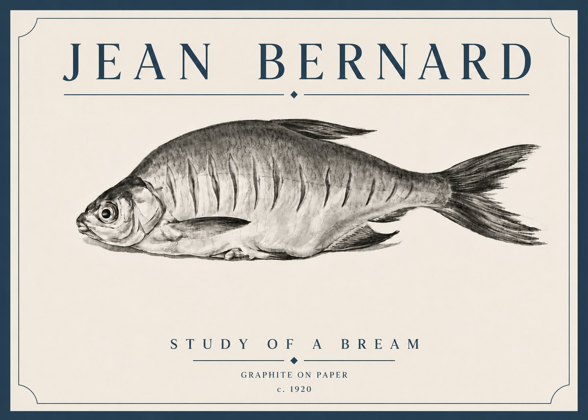 Jean Bernard Study of a Bream No5 - Plakat