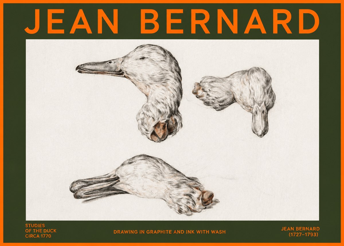 Jean Bernard Studies of the Duck No2 - Plakat