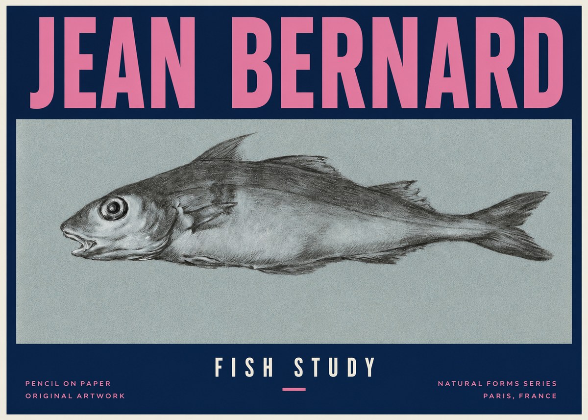 Jean Bernard Fish Study I No3 - Plakat