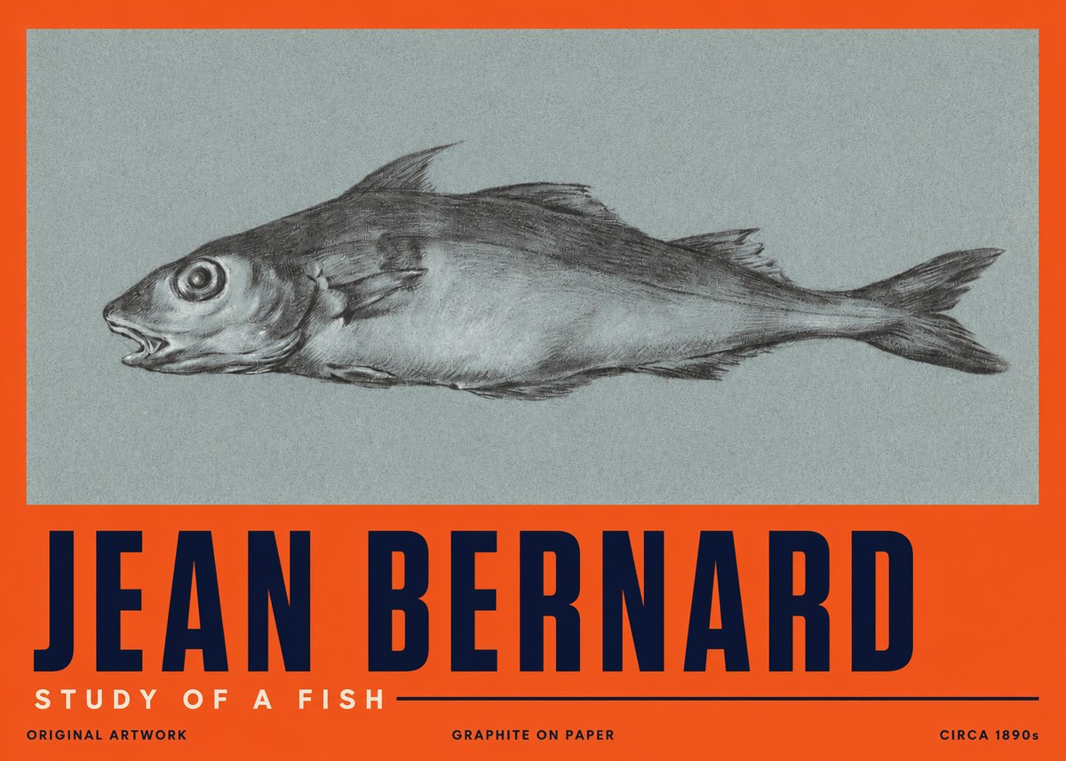 Jean Bernard Fish Study I No5 - Plakat