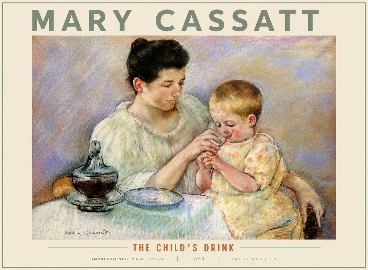 Mary Cassatt The Child's Drink No5 - Plakat