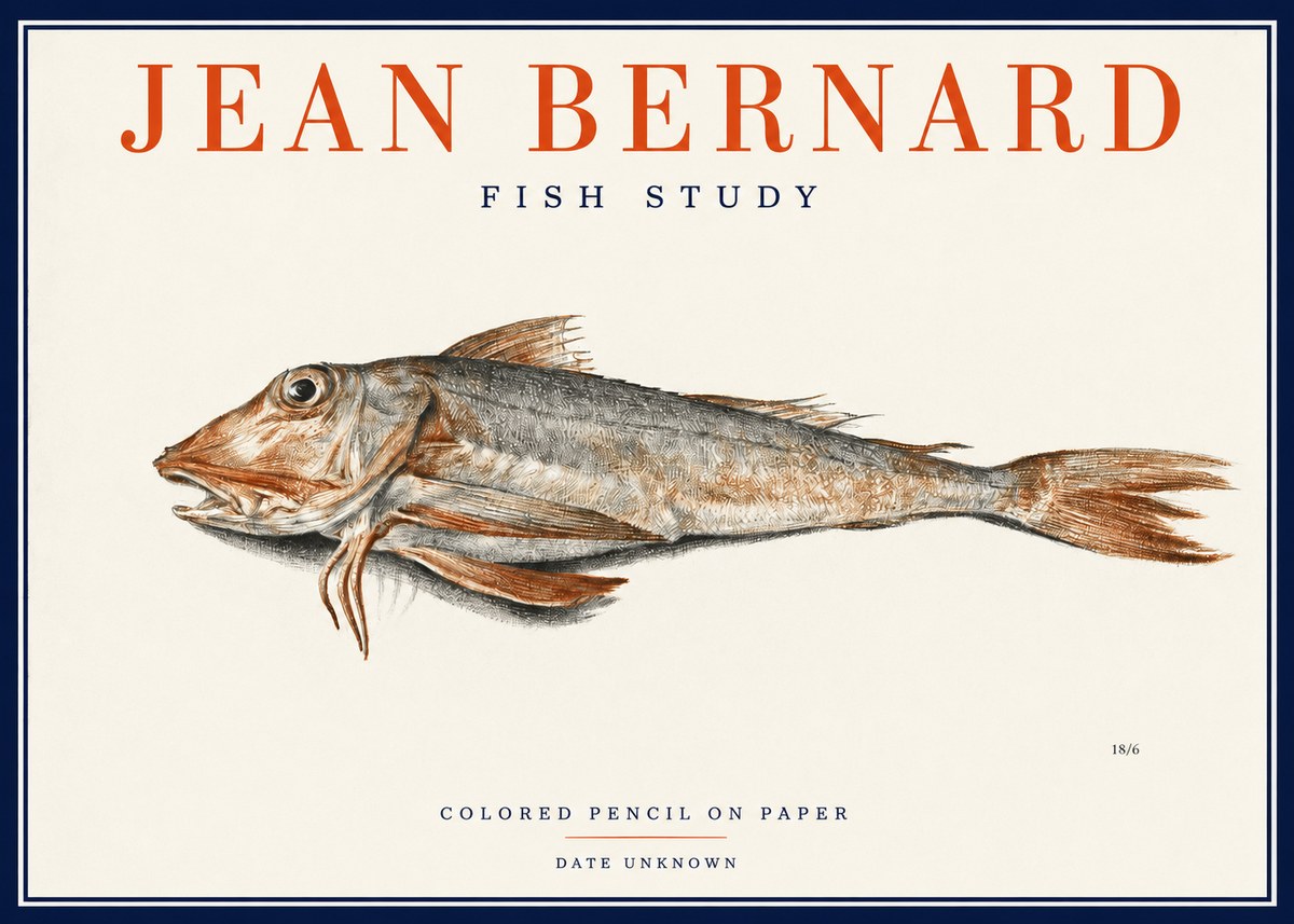 Jean Bernard Fish Study II No2 - Plakat