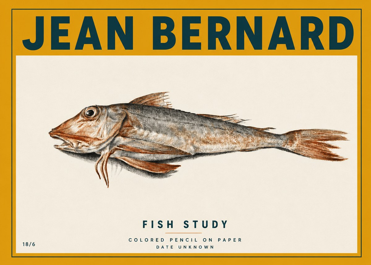 Jean Bernard Fish Study II No3 - Plakat