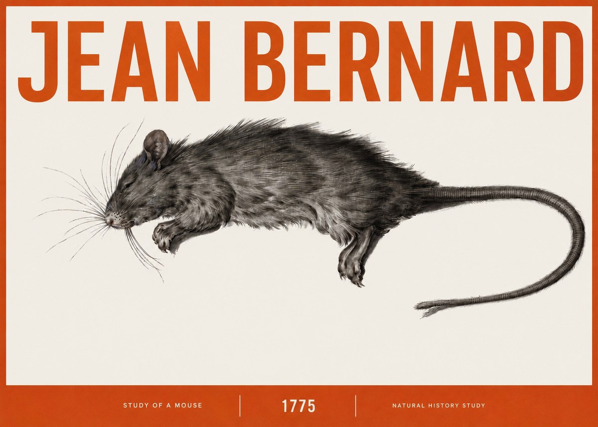Jean Bernard Study of a Mouse II No3 - Plakat