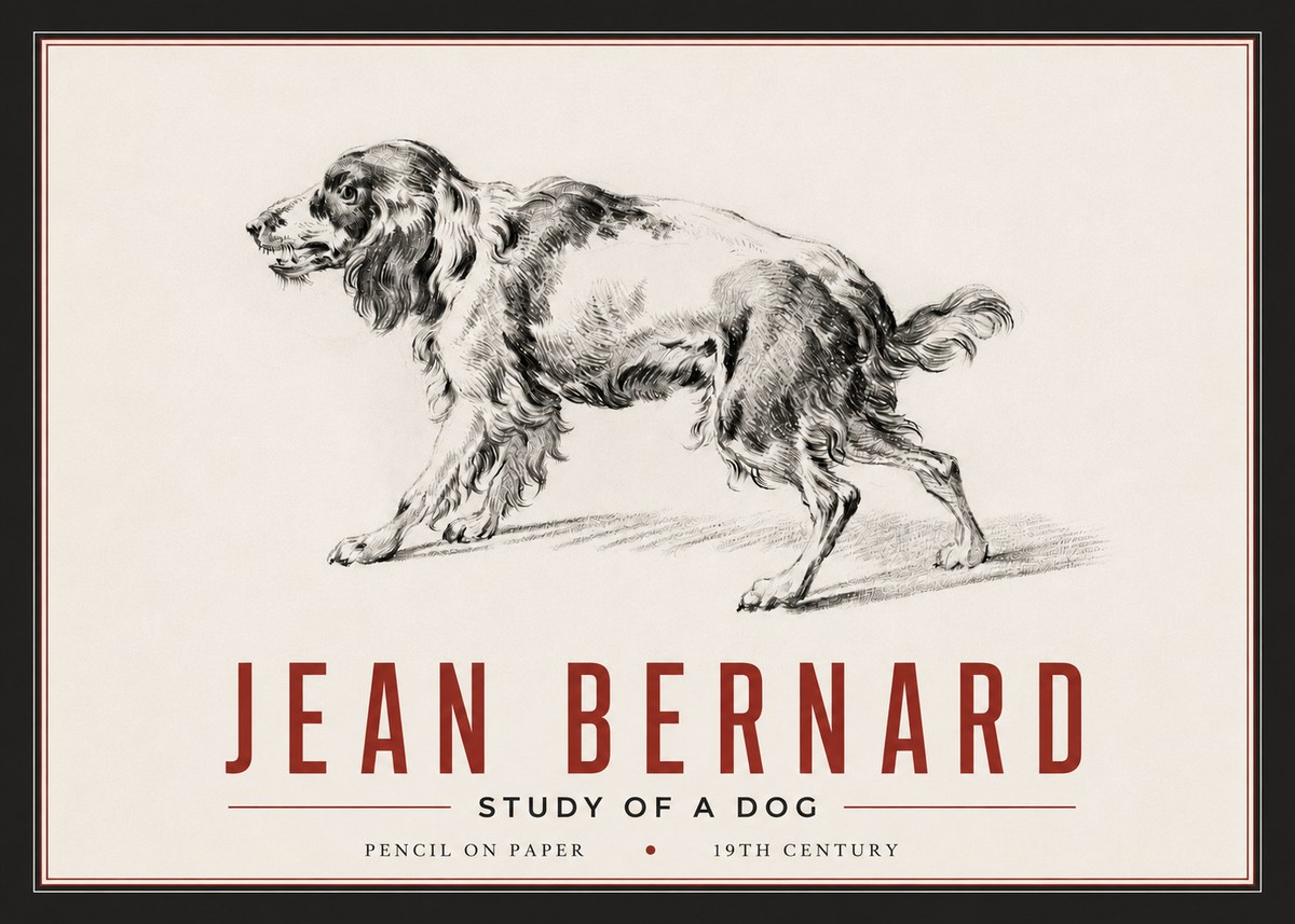 Jean Bernard Study of a Dog V No6 - Plakat