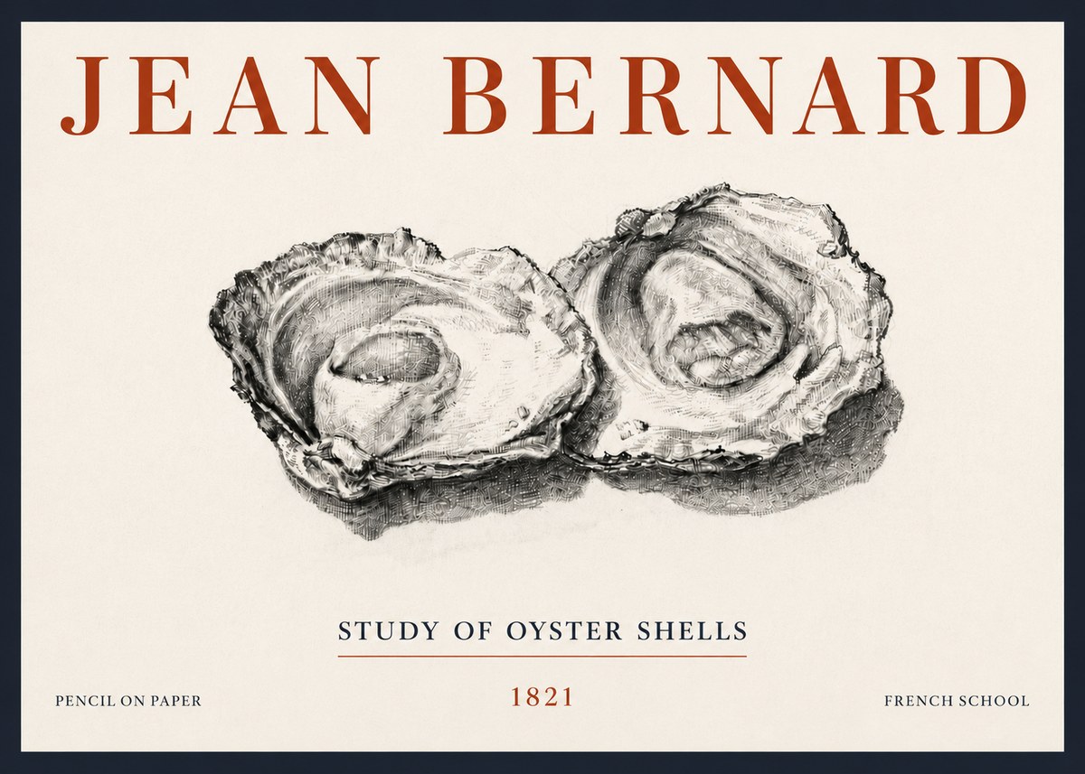 Jean Bernard Study of Oyster Shells No5 - Plakat