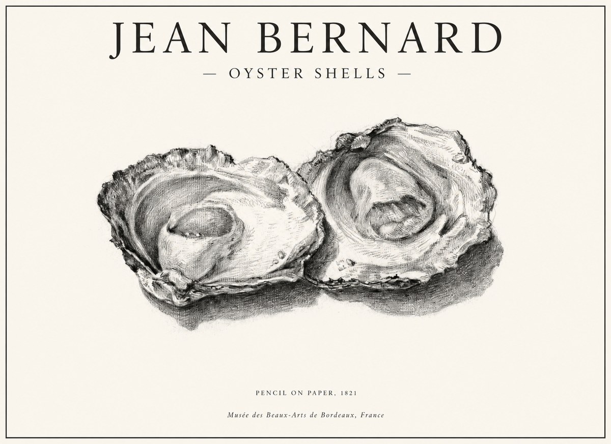 Jean Bernard Study of Oyster Shells No6 - Plakat