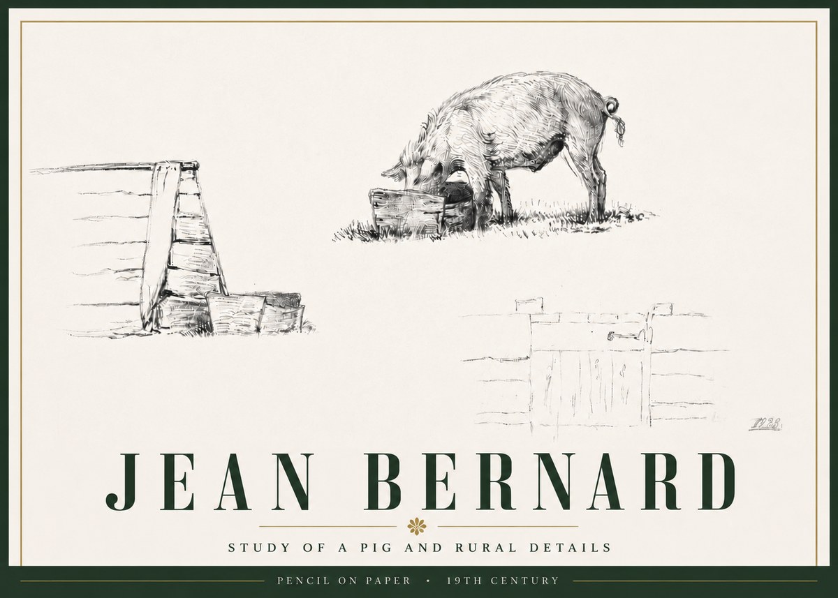 Jean Bernard Pig Study No6 - Plakat